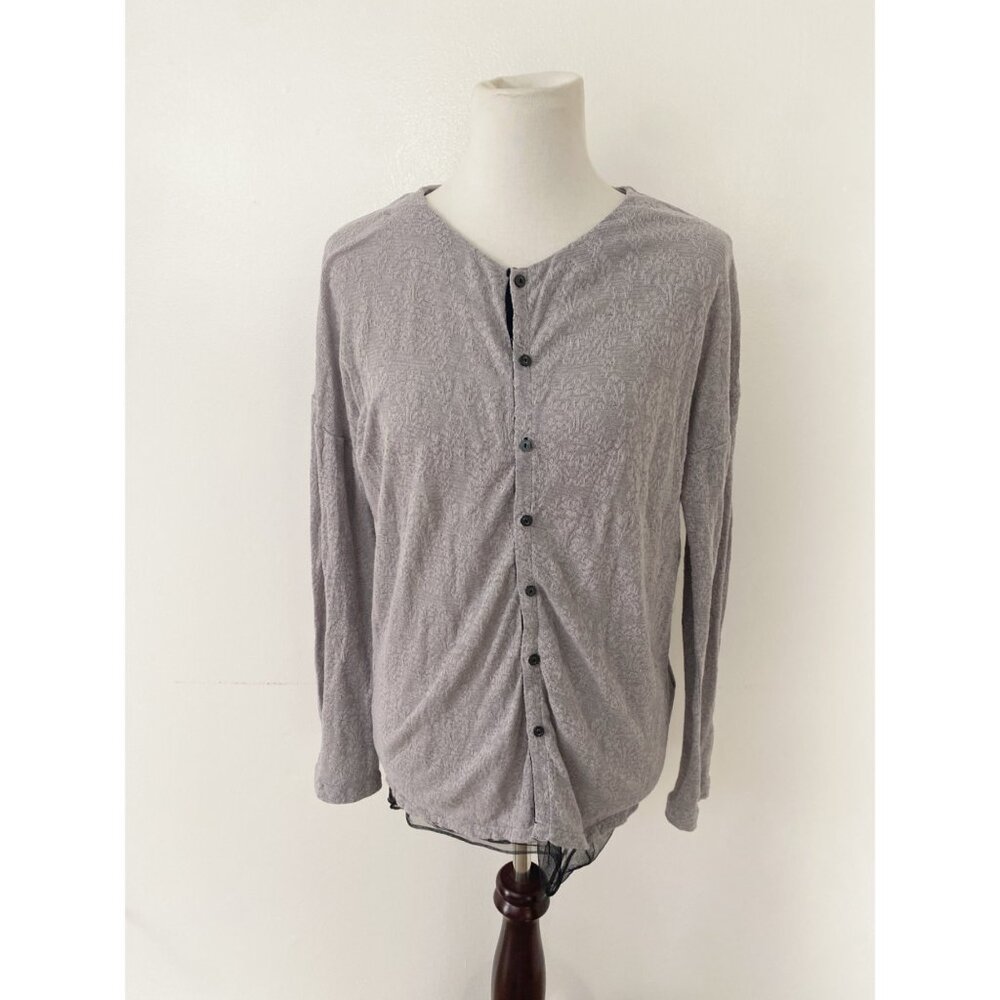 Pas de Calais Cardigan Cotton Linen Shimmer Gray